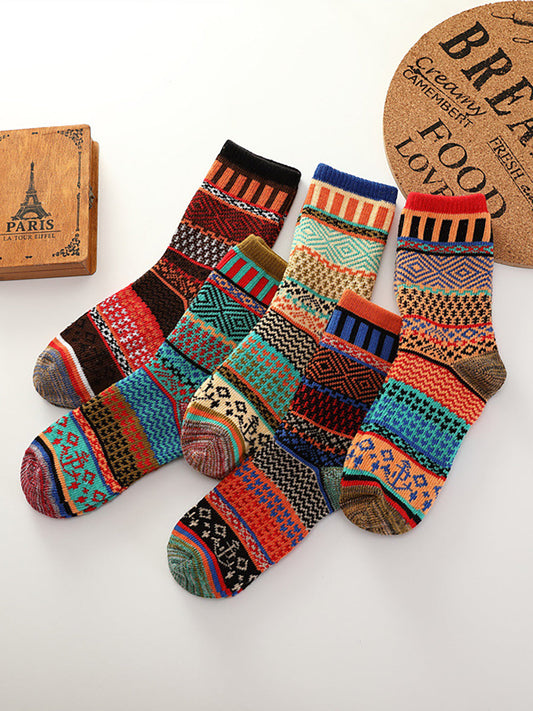 Female Knitted Casual Vintage Thick Warm Socks