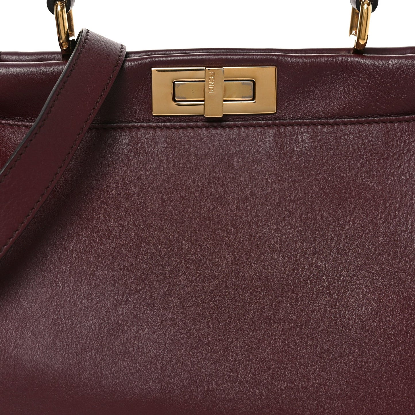 Vitello Seta Waves Bi-Color Medium Peekaboo Iconic Satchel Bordeaux Latte
