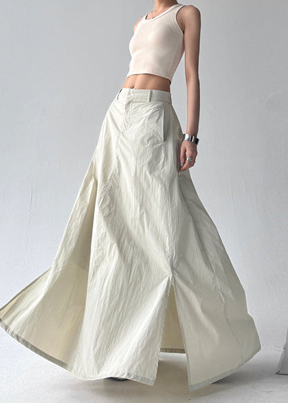 Boho Grey Exra Large Hem Side Open A Line Skirt Summer