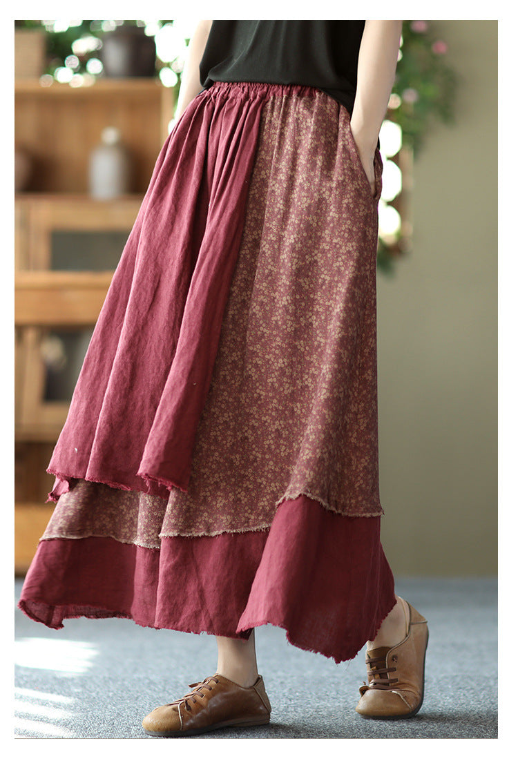 Vintage Heavy Industry Irregular Print Skirt