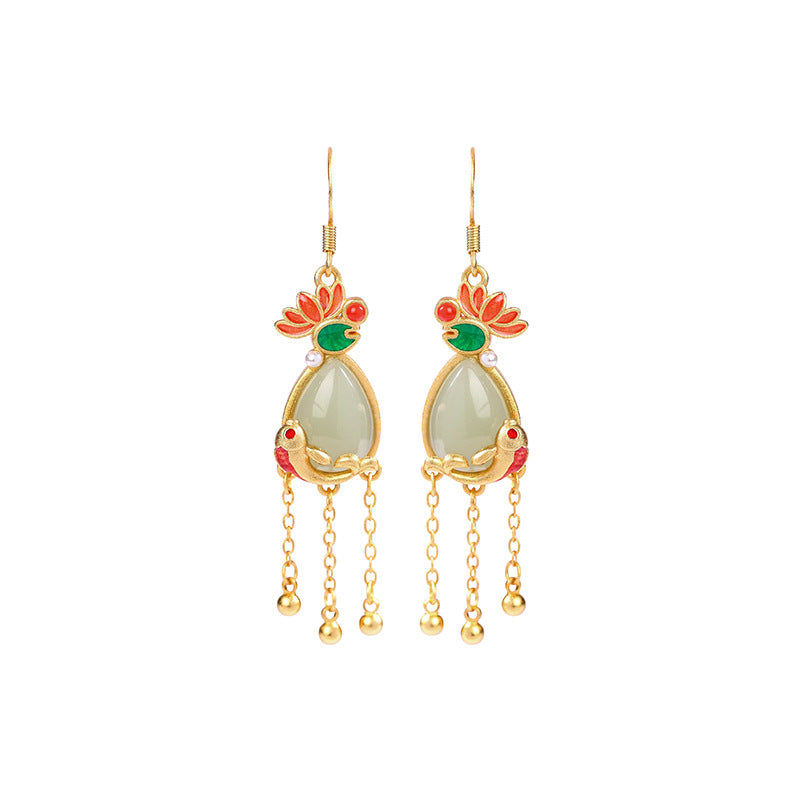 Court Style Tassel Retro Literary Earrings