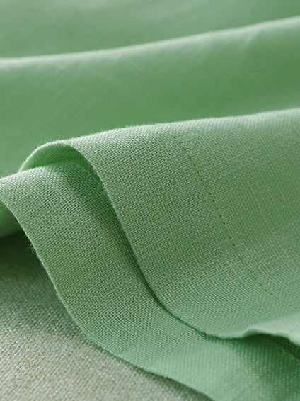 Solid Color Straight Casual High Waist Ninth Linen Pants