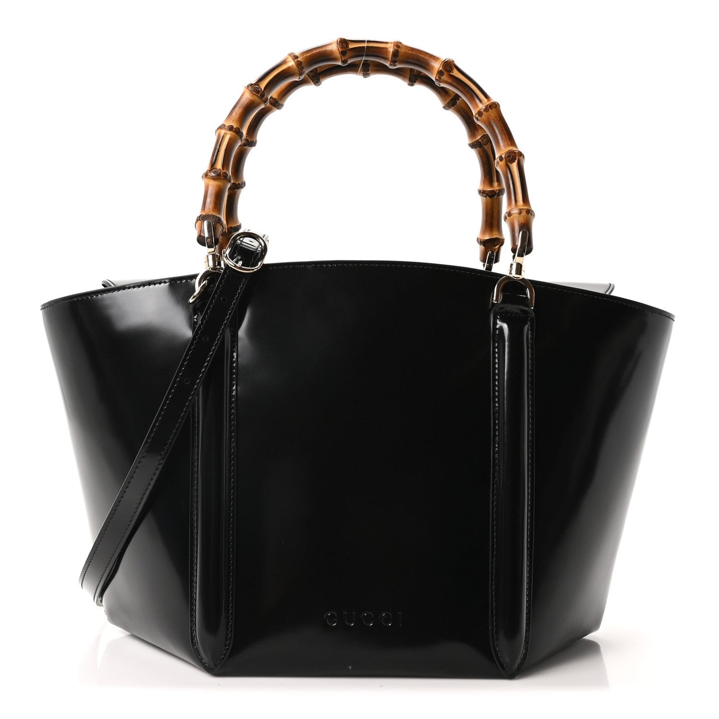 Spice Lux Nappa Bamboo Basket Bag Black