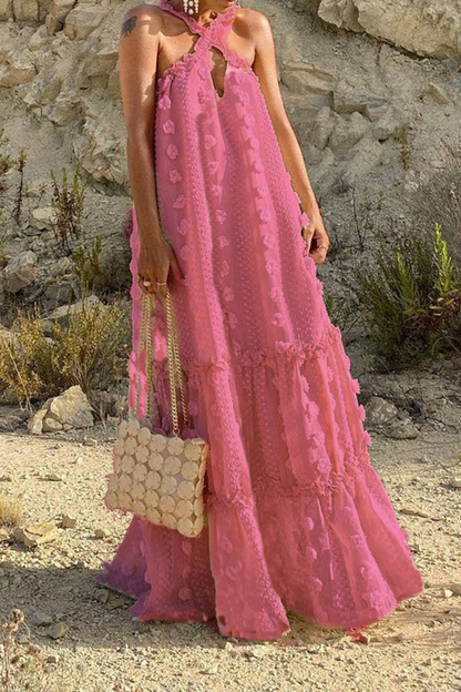 Fashion Solid Halter Cake  Dresses(6 Colors)