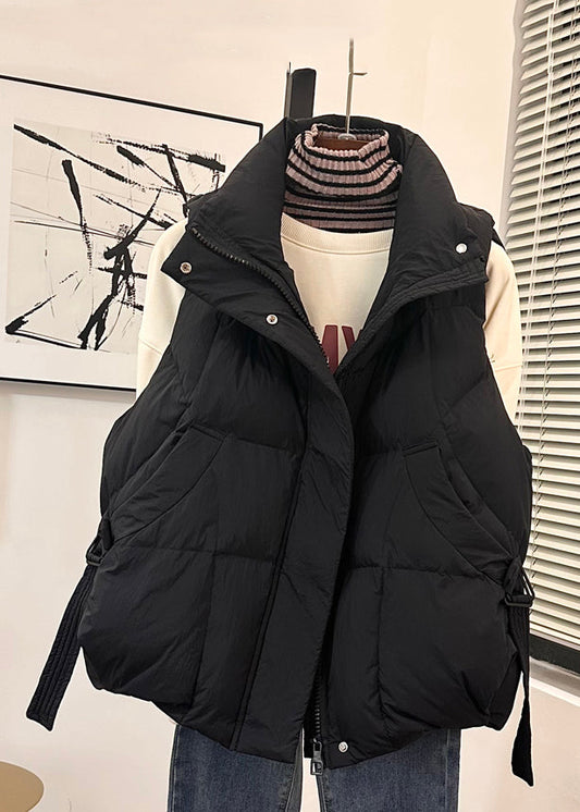 Loose Ginger Yellow Zip Up Pockets Duck Down Waistcoat Spring
