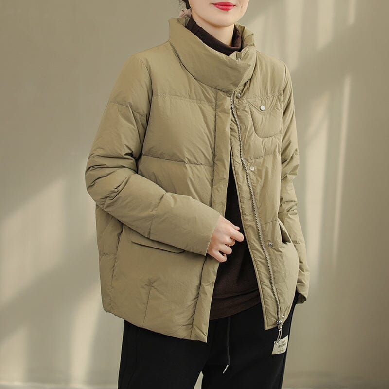 Women Fashion Casual Solid Winter Down Coat
