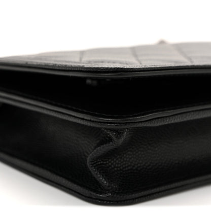Caviar Quilted Boy Wallet On Chain WOC Black