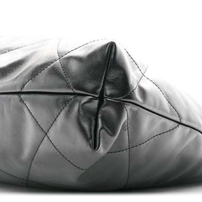 Shiny Calfskin Quilted Small Chanel 22 Black