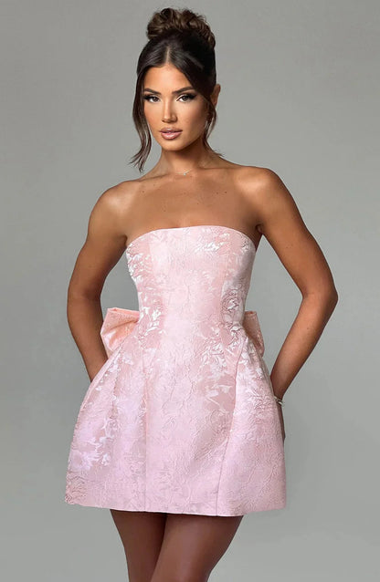 Elenora Mini Dress - BLUSH/IVORY