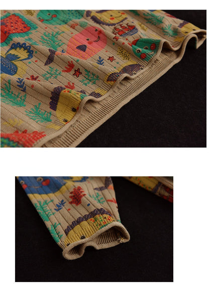 Vintage-Print Cotton-Knit Top