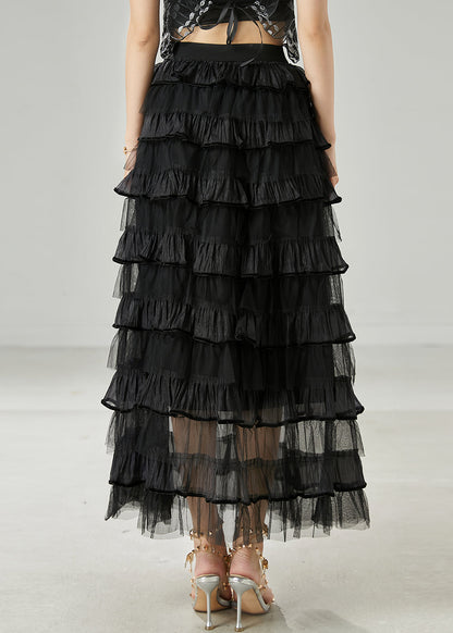 Black Silm Fit Tulle Party Skirt Exra Large Hem Spring