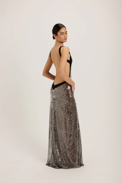 Sexy Big Backless Sequins Dress