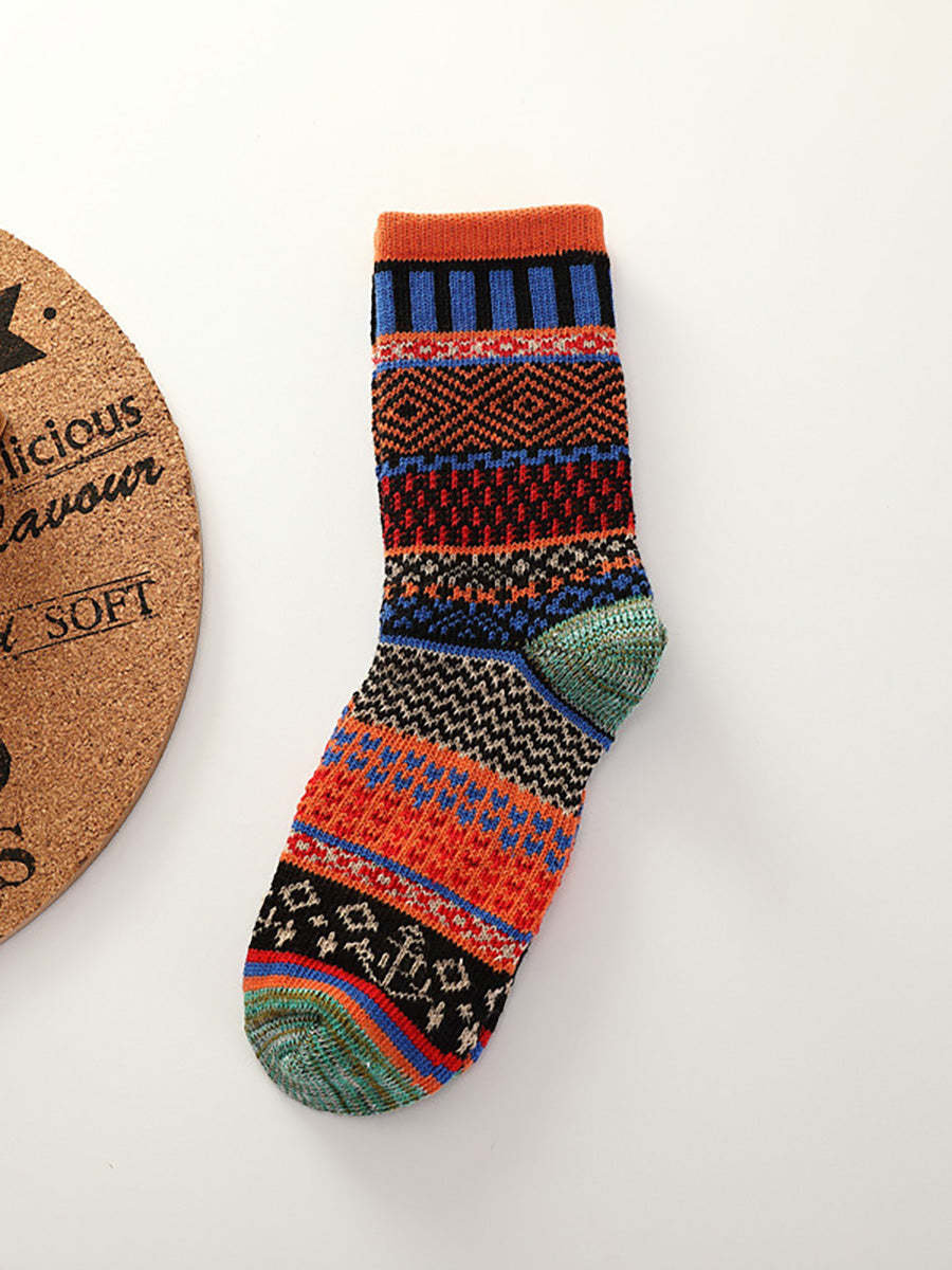Female Knitted Casual Vintage Thick Warm Socks