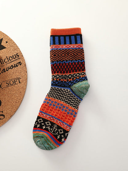 Female Knitted Casual Vintage Thick Warm Socks