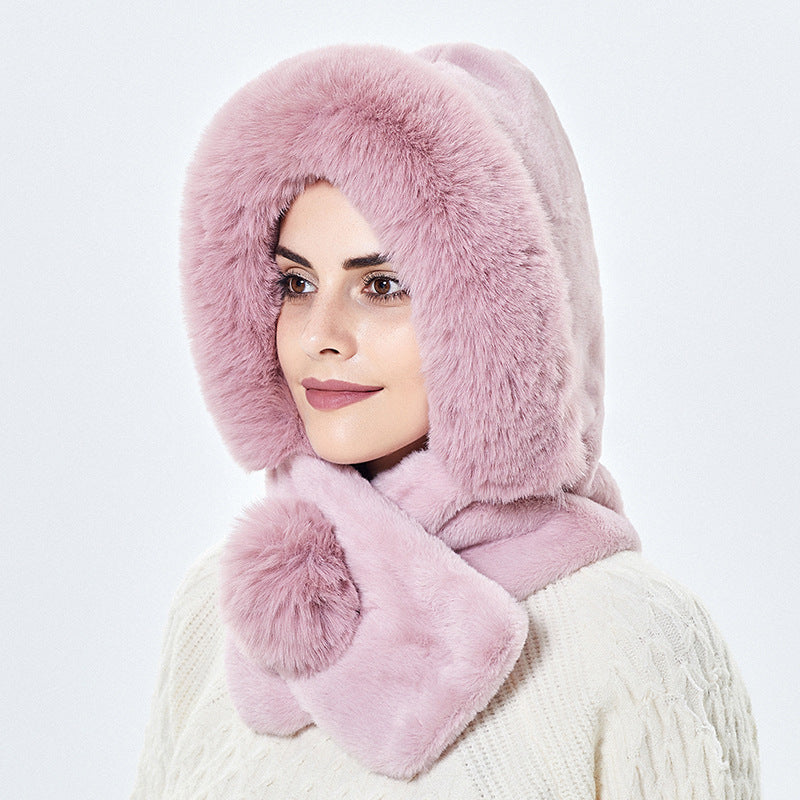 Women Winter Solid Plush Warm Hats