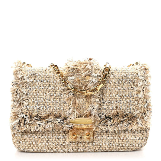 Tweed Medium Miss Dior Flap Beige