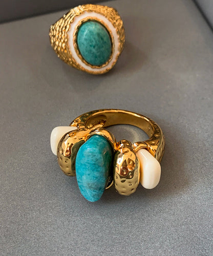 Stylish Golden High Quality Jade Women Ring