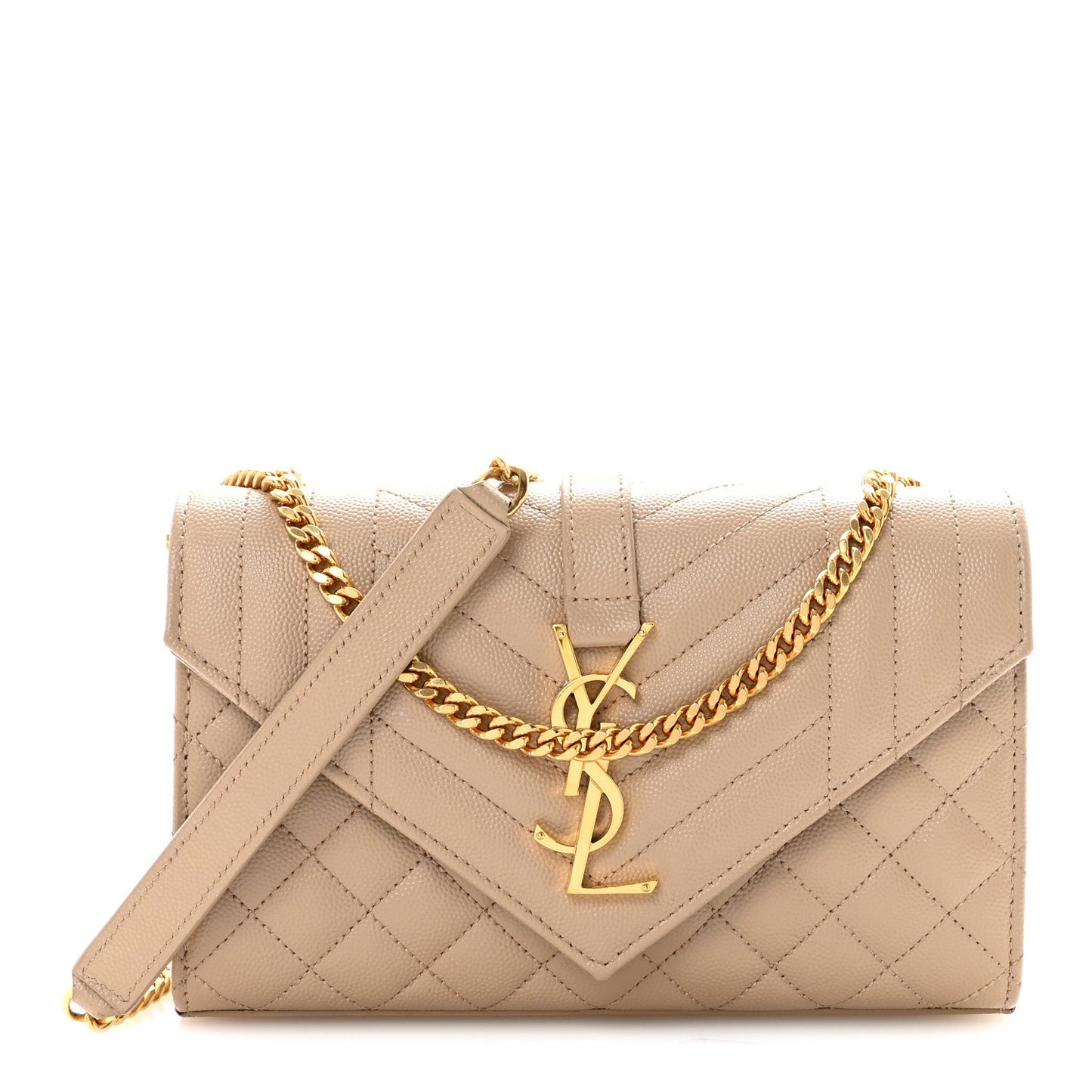 Grain De Poudre Textured Mixed Matelasse Triquilt Small Monogram Satchel Dark Beige