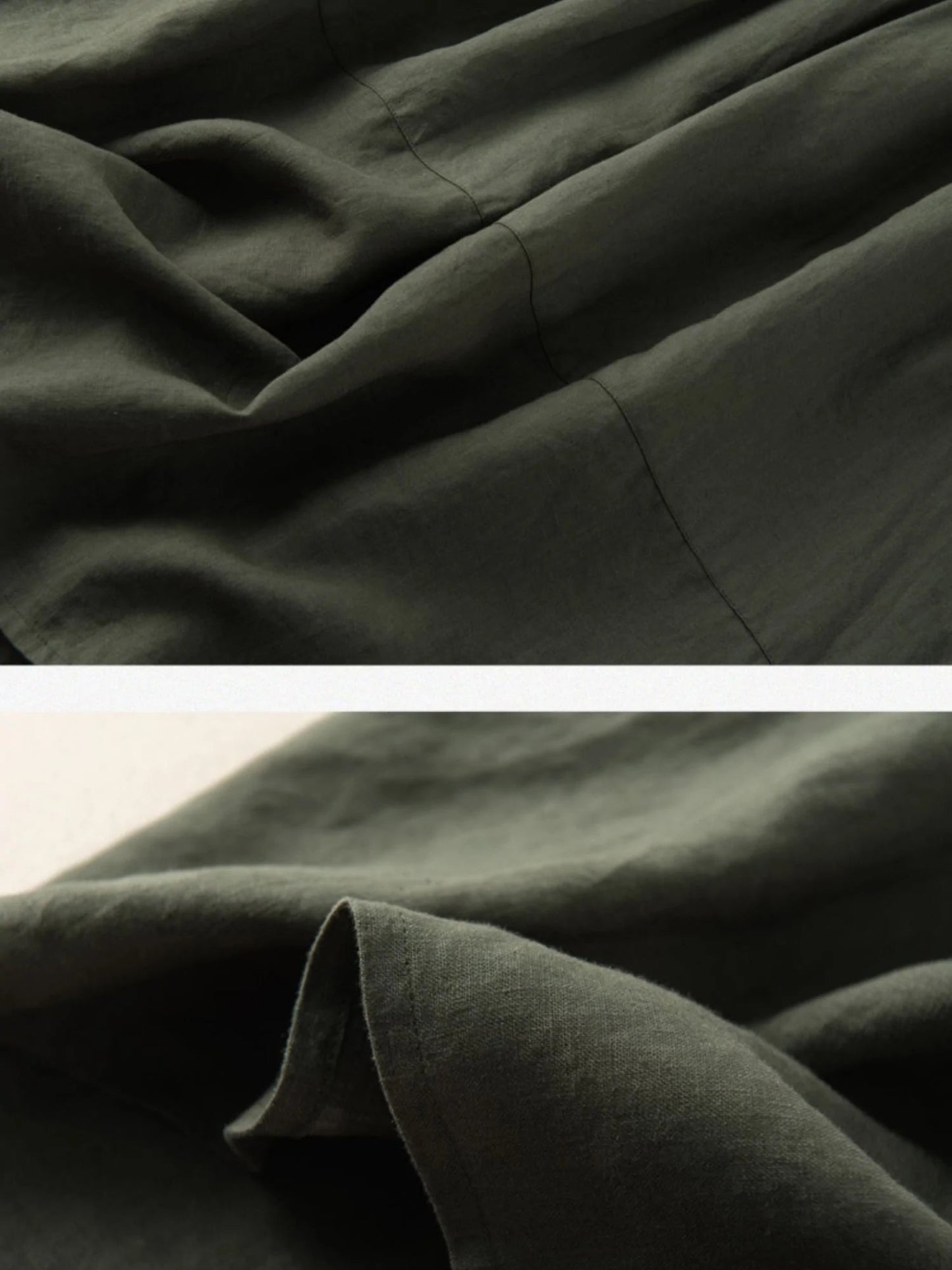 Pure Color Pleated Casual Linen Skirt
