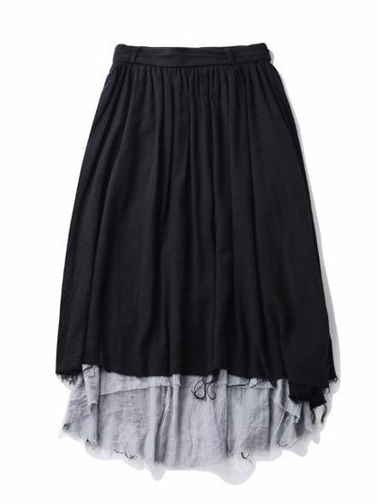 Ramie Cotton Split-joint Skirt Bottom
