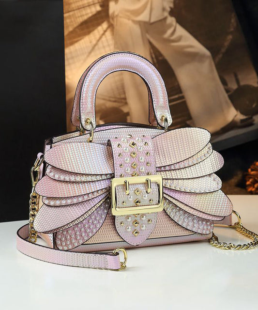 Fashion Butterfly Zircon Rivet Faux Leather Women Handbags