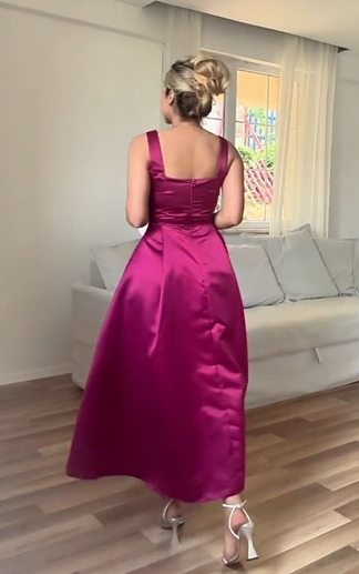 Sexy U Collar Solid Color Casual Dress