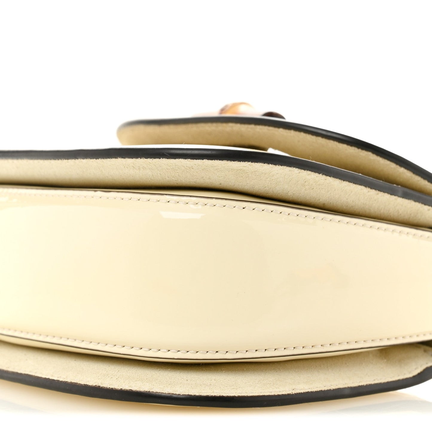 Patent Crystal Mini Bamboo 1947 Top Handle Chain Bag White