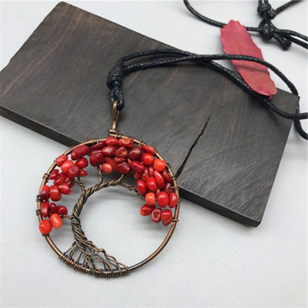 Tree Shape Roung Meatl Vintage Necklace