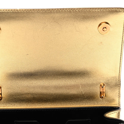 Metallic Calfskin DG Girls Shoulder Bag Gold