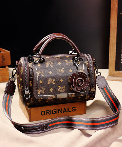 New Coffee Print Versatile Calf Leather Tote Bag