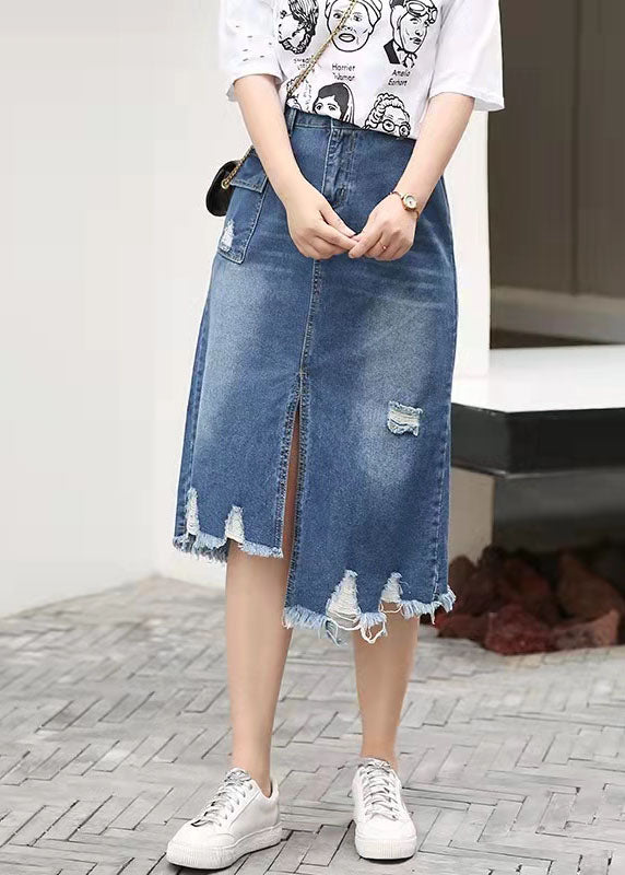 Retro Casual Large Elastic Waist 2021  New Denim Skirt