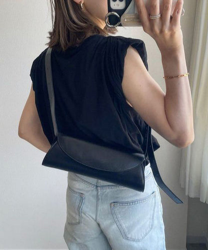 Elegant Black Solid Durable Faux Leather Hobo Bag