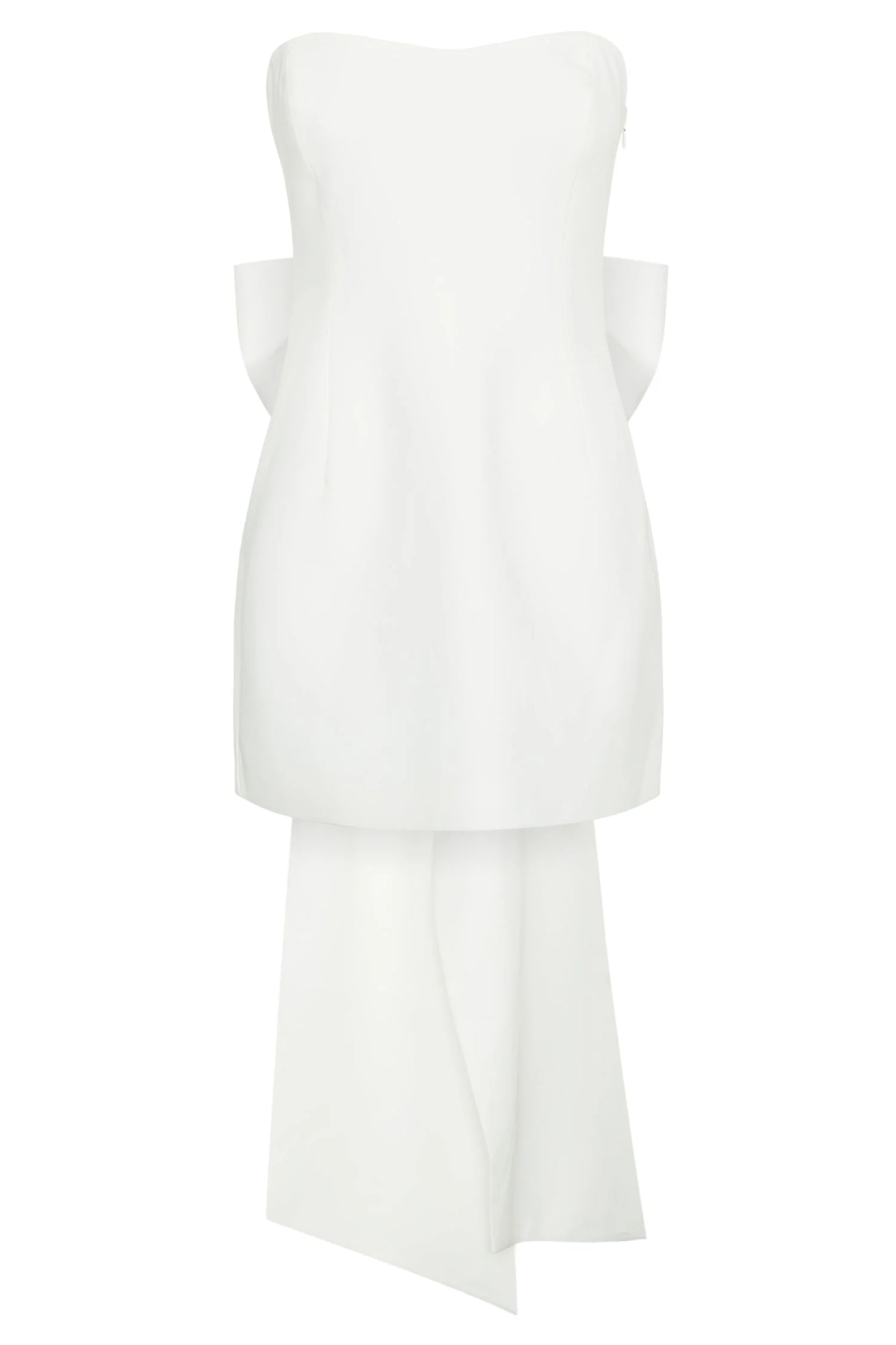 Meredith Strapless Bow Mini Dress - White