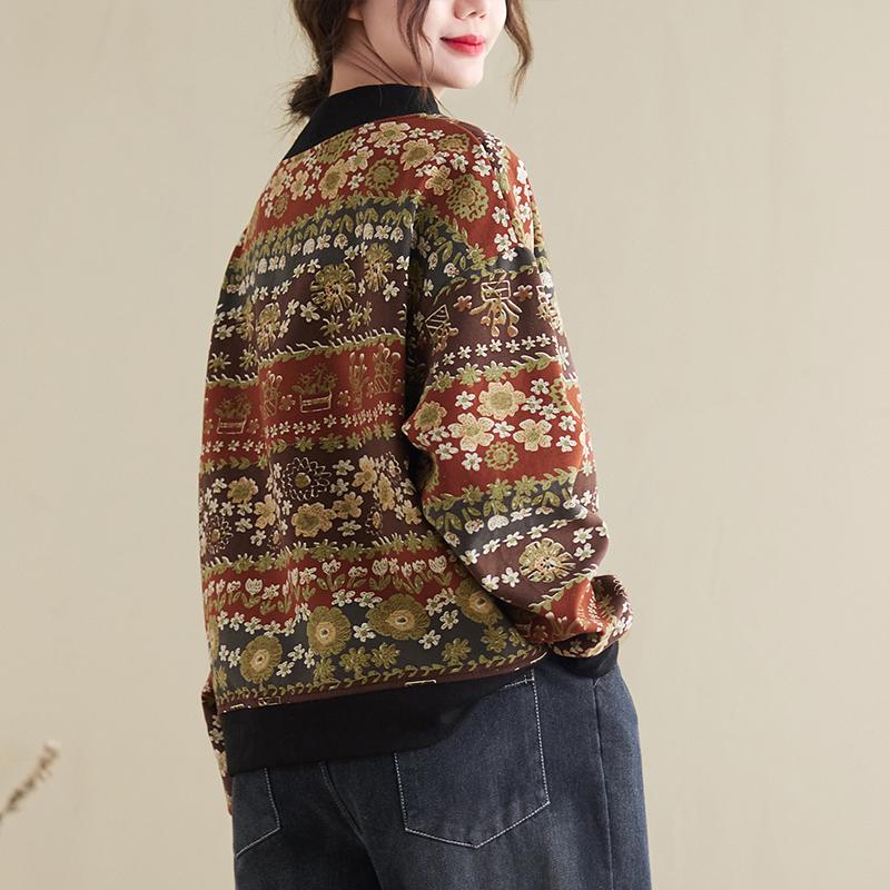 Retro  Autumn Plus Size Cotton Linen Sweater