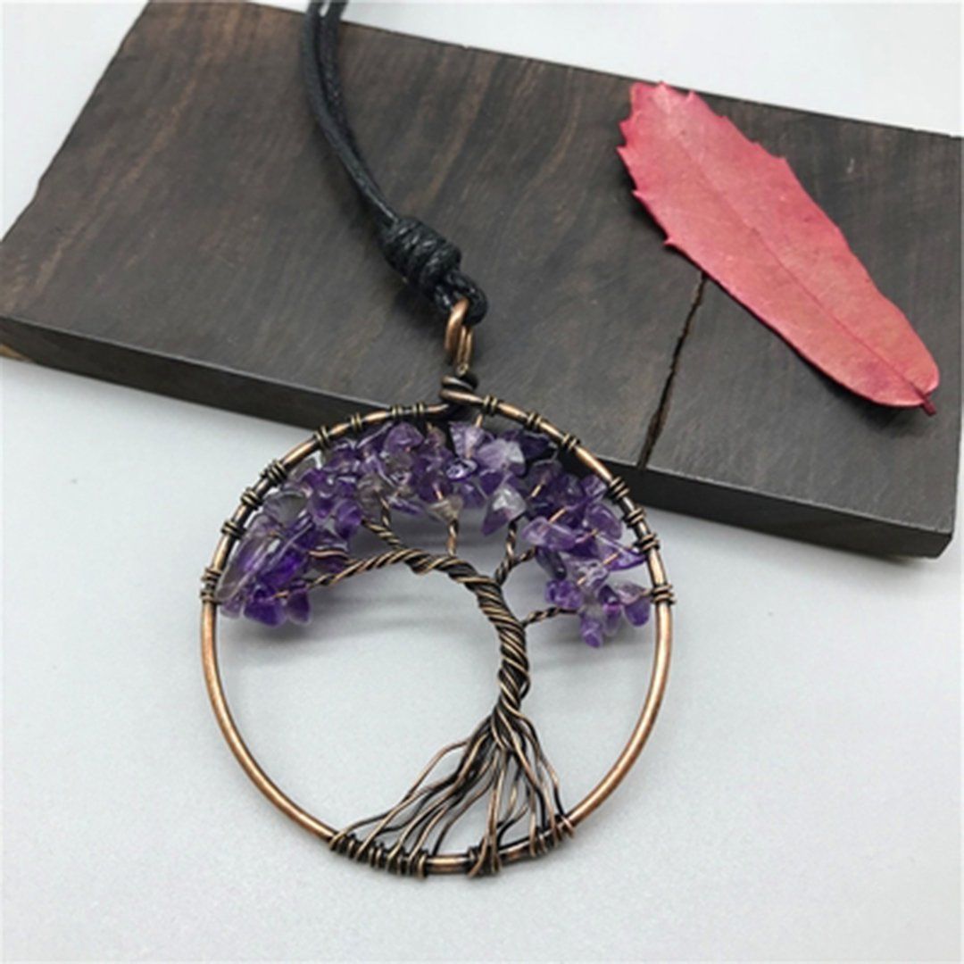 Tree Shape Roung Meatl Vintage Necklace