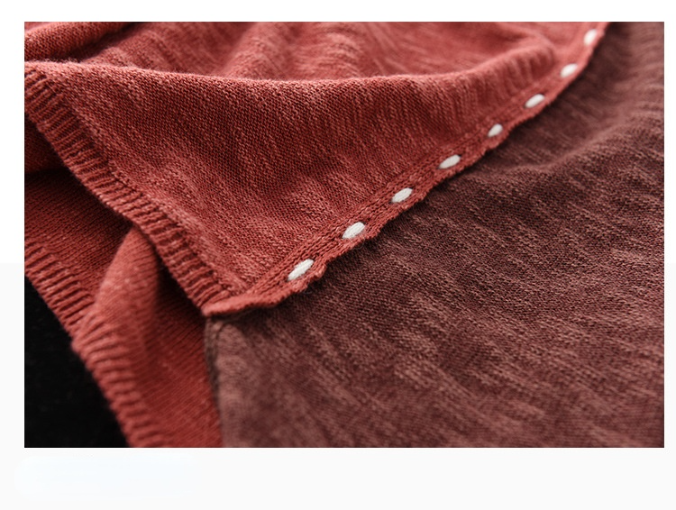 New Literary Retro Color Matching Knitted Top