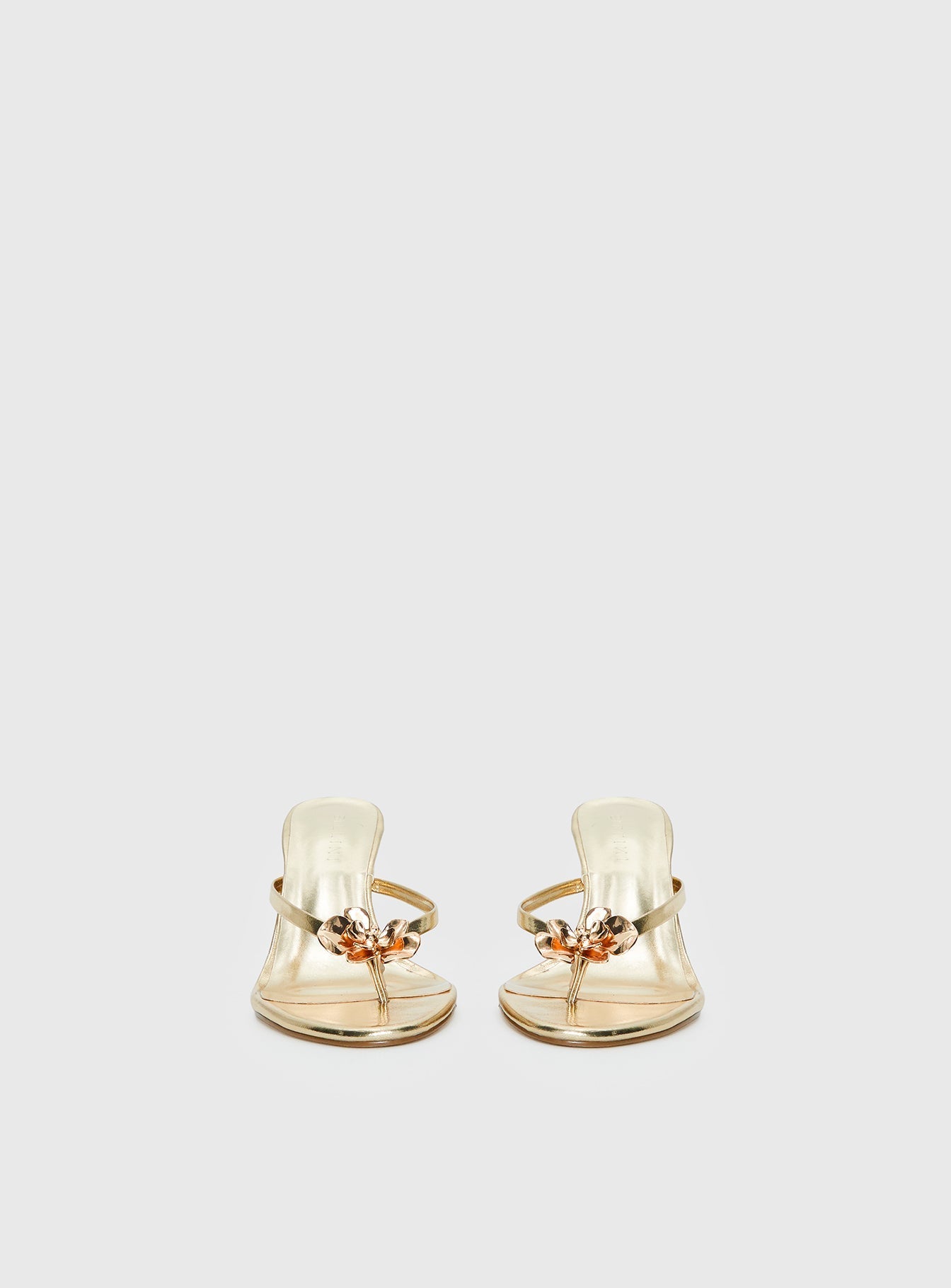 Billini Dalella Thong Heels Gold Metallic