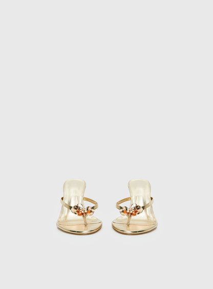Billini Dalella Thong Heels Gold Metallic
