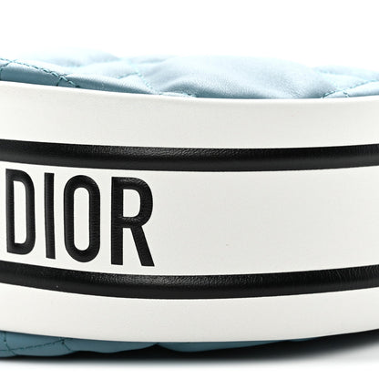 Lambskin Cannage Small Dior Vibe Hobo Bag Cloud Blue