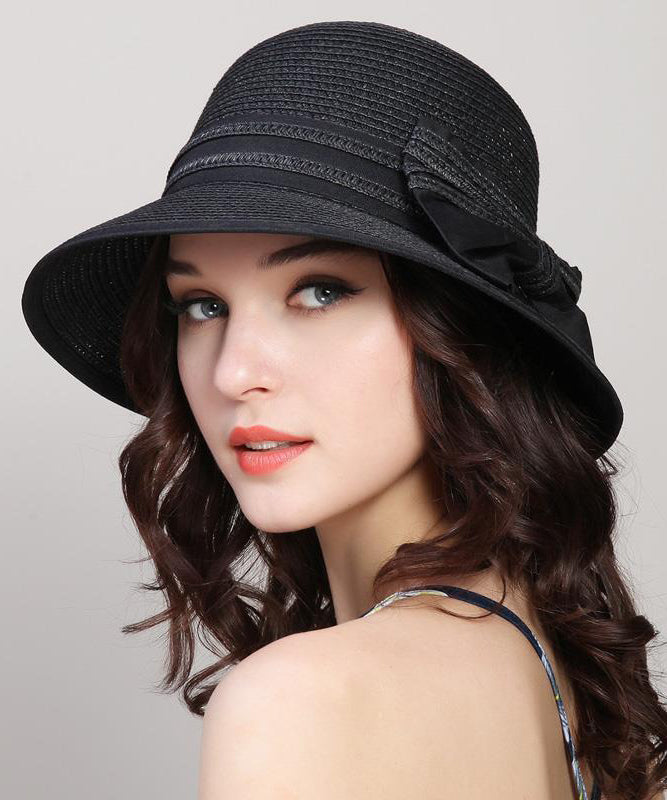Korean Version White Versatile Foldable Straw Woven Bucket Hat