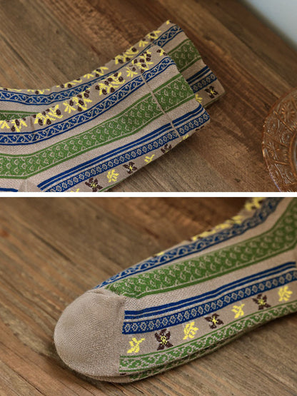 5 Pairs Women Vintage Floral Socks