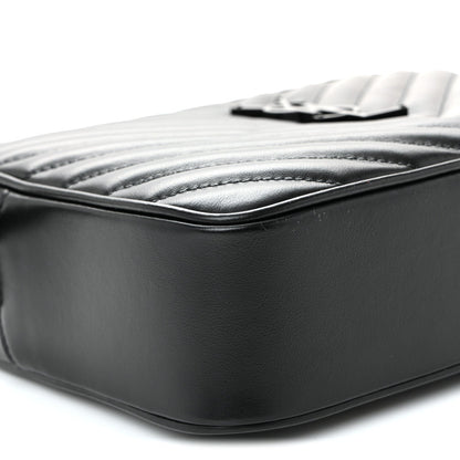 Calfskin Matelasse Monogram Monochrome Lou Camera Bag Black