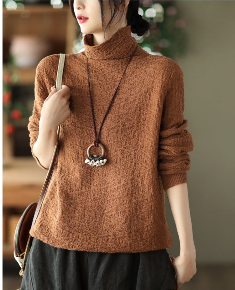 Vintage Jacquard Turtleneck Sweater