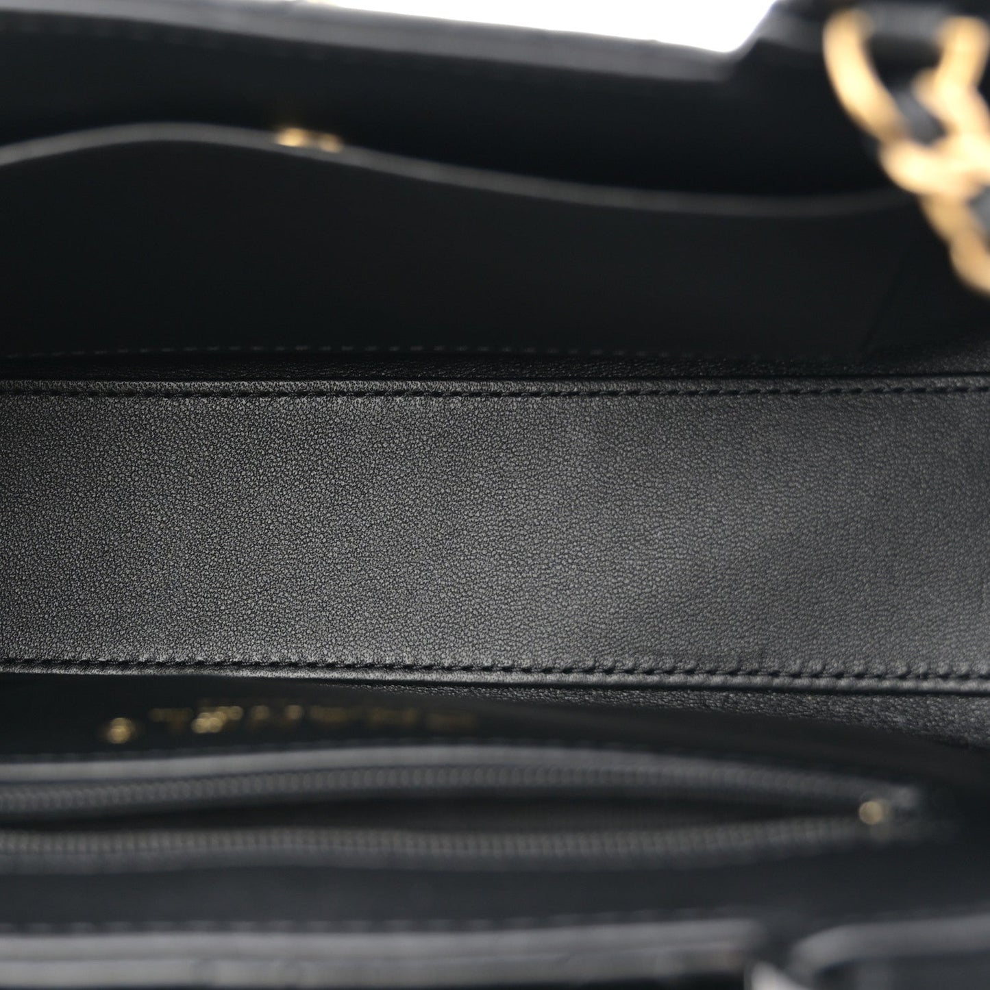 Shiny Aged Calfskin Quilted Nano Kelly Shopper Black