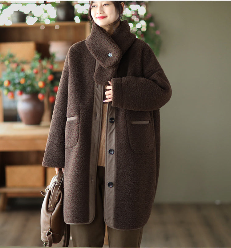Fashion Mid-Length Sherpa Thermal Jacket