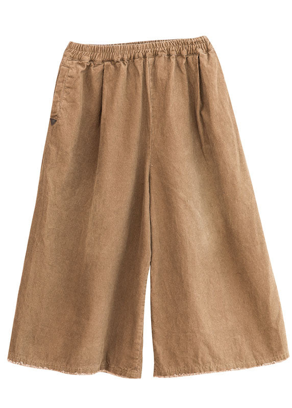 Natural Coffee Corduroy wide leg Pants