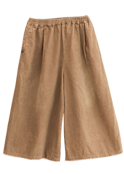 Natural Coffee Corduroy wide leg Pants