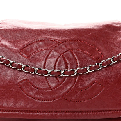 Lambskin Medium Rock and Chain Flap Red