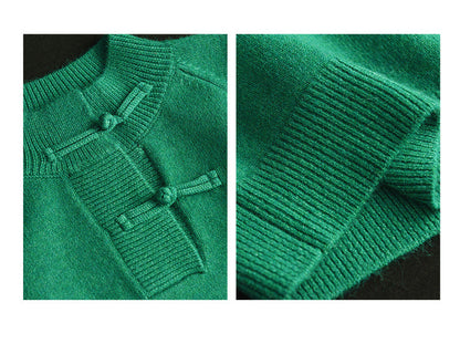 Retro Buckle Knit Loose Sweater
