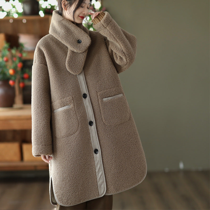 Fashion Mid-Length Sherpa Thermal Jacket
